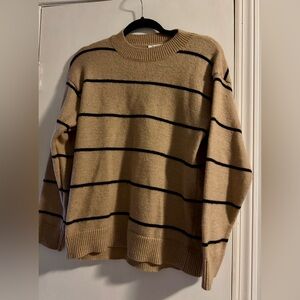 Striped Tan and Black Sweater